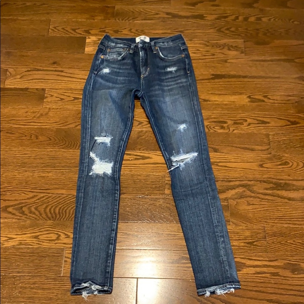 Agolde dark wash ripped jeans